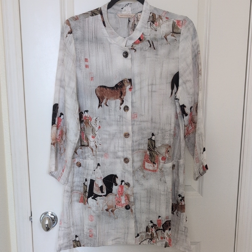 Women's Printed Button-Up Jacket